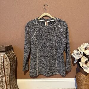 Ann Taylor Black and White Long Sleeve Top